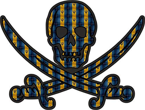 Akachafactory Sticker Aufkleber Pirat Piraten Jack Rackham Calico Flagge Fahne Barbados BDS