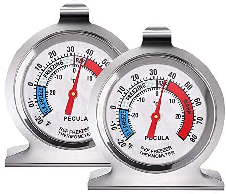 Kühlschrank-Thermometer, -30 ~ 30 °C/-20 ~ 60 °F, klassisches Kühlschrank-Thermometer, großes Zifferblatt mit roter Anzeige, Thermometer für Gefrierschrank, Kühlschrank, Kühler