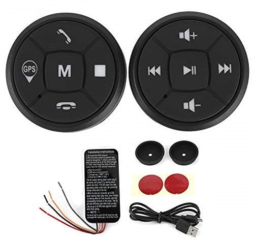 Control Remoto del Volante,Botón Control Remoto Multimedia para Volante Portátil inalámbrico Bluetooth Control Remoto para automóvil Llamadas telefónicas Música Controlador GPS