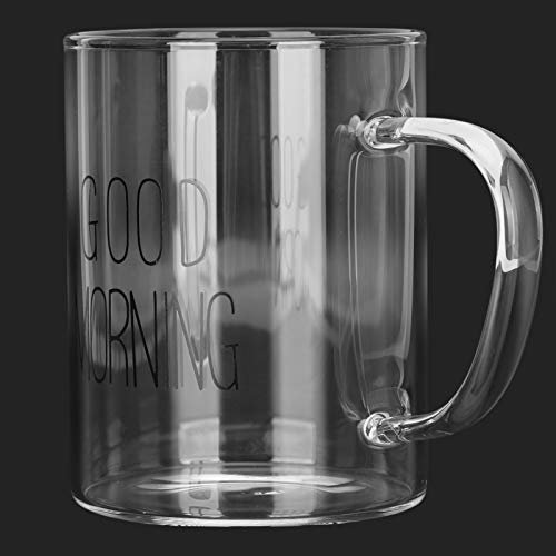 Duokon Vasos de agua de plástico transparente reutilizables, taza de café de leche transparente de 350 ml con mango, vaso de agua, utensilios de cocina, utensilios de cocina(B)