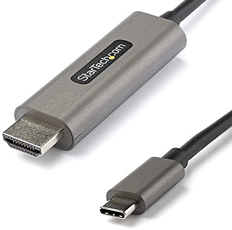 StarTech.com Cable 1m USB C a HDMI 4K de 60Hz con HDR10, Adaptador de Vídeo USB Tipo C a HDMI 2.0b Ultra HD 4K, Convertidor USBC a HDMI HDR Monitor/Pantalla, Modo Alternativo DP 1.4 HBR3 (CDP2HDMM1MH)