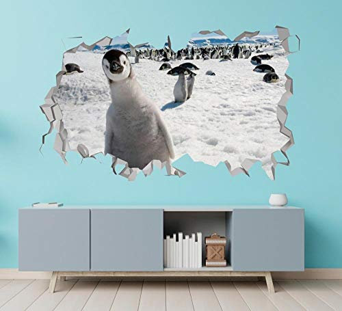 Wandtattoo - Pinguin Animal Custom Wall Decals Wandaufkleber Art 3D Aufkleber für die Wand - Wanddekoration - 80x125cm