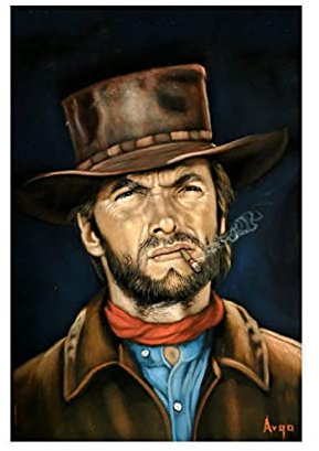 Clint Eastwood Vintage-Gemälde, Leinwand, Poster, Schlafzimmer, Dekoration, Sport, Landschaft, Büro, Raumdekoration, Geschenk, 40 x 60 cm