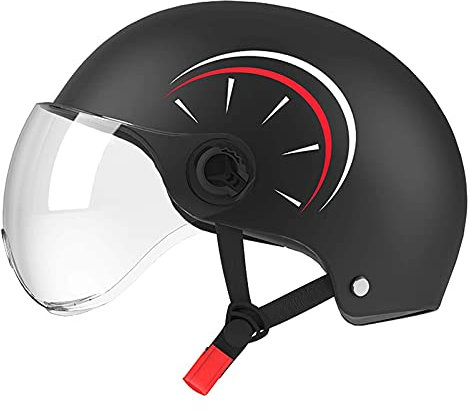 MRDAER Demi-Casque de Moto rétro, Casques de Bol Vintage avec Lunettes, Casque ATV pour cyclomoteur Cruiser Chopper Scooter certifié ECE pour Jeunes Hommes et Femmes