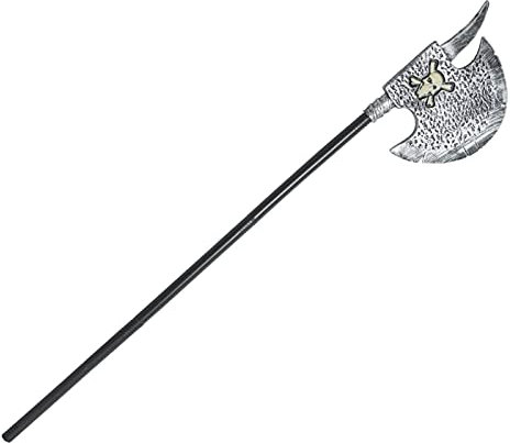 Alsino Horror Sense und Axt Knochensense Knochenaxt Accessoire - 127 cm bis 117 cm Karnevalaccessoire für Erwachsene und Kinder, (Totenkopf Henker-Axt)