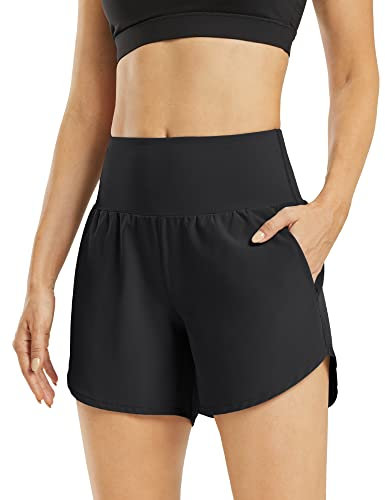 G4Free Activewear-Shorts für Damen Hohe Taille Sportshorts Yoga Kurz Hose mit Taschen Laufhose für Fitnessstudio Ausbildung