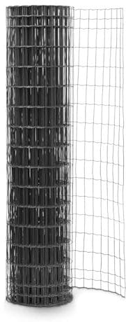 EASY CLOTURE Grillage soudé en Rouleau 1m80 x 25m Gris Anthracite Fil 2,5mm Maille 100x50 mm