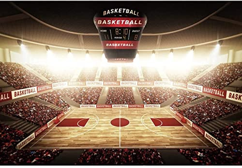 Renaiss 3.5x2.5m Basketballplatz Hintergrund für Fotografie Basketball Spiel Hintergrund Basketball Fans Sport Motto Party Decor YouTube Wohnzimmer Wallpaper Fotostudio Requisiten