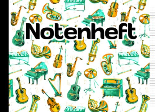 Notenheft QUER | A5 | mit Hilfslinien: 102 Seiten | 6 Notensysteme