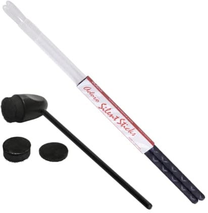 Adoro Silent Sticks & Bassdrum Beater Set - leise Drumssticks & Bass Drum Beater für Akustik Schlagzeug oder Cajon Pedal - (keine Drum Shield, Schlagzeug Dämpfer oder Bass Dämpfer mehr nötig)