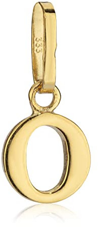 NKlaus Kettenanhänger kleiner Buchstabe O 333 Gelb Gold 8 Karat 6x6mm Kinder Alphabet Amulett 1346