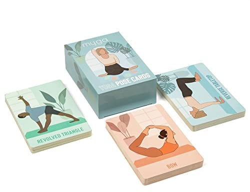 Myga Yoga-Pose-Karten – 70 Übungskarten für Yoga, Fitness und Ganzkörpertraining – Lernkarten zur Verbesserung der Gesundheit und Flexibilität – ideal für Zuhause, Fitnessstudio und Reisen