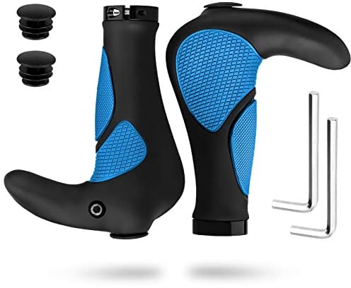 Simpeak Fahrradgriffe, Fahrradlenker Griff Ergonomisch, MTB Griffe rutschfest Weich, Lenkergriffe 22mm, Fahrrad Griff für Mountainbike Rennrad Faltra,Schwarz/Blau