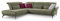 CAVADORE Ecksofa Cooper / Luftige Eckcouch mit Ottomane links, schwarzen Metallfüßen und feinem Cord-Bezug / 294 x 88 x 242 / Cord, Grün