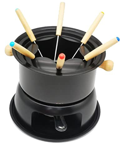 Duiaynke 6 Pieces Carbon Steel Fork Mini Hot Pot Fork, for Bouillon Cheese or Chocolate Fondue Practical Tools