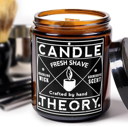 Candle Theory Fresh Shave Duftkerze für Männer, 215 g, knisternde Kerze, Herren, Kerze für Schlafzimmer, Duftkerze für Zuhause, Herrenkerzen für Zuhause, Männerkerzen, Herren-Duftkerzen