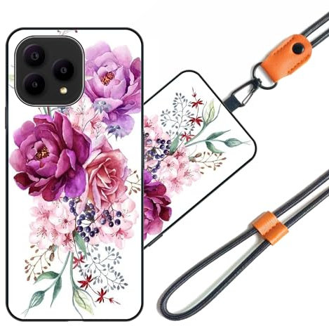 JEZSTHAI Schutzhülle Kompatibel mit Wiko T60 Hülle Silikon Dünn mit Muster Design,Weiche Flexibel Stoßfeste Handyhülle mit Handykette & Handykordel zum Umhängen,Nr.A02