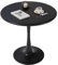 Recximi Schwarzer runder Tisch, moderner Esstisch, Tulpe, runder Küchentisch, Mitte des Jahrhunderts, Couchtisch für Wohnzimmer, 61 cm, YJX-B-60