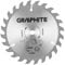 GRAPHITE Lama per sega circolare, 150 x 10 mm, 1,6 mm, ideale per legno, lama per sega, Widia, realizzata in acciaio al manganese MN65 (in metallo duro, diametro 150 mm, foro lama da 10 mm, 24 denti)