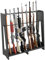 Prometis Porte-fusils d'intérieur – Support autoportant en bois pour fusil de chasse vertical, support de rangement et présentoir avec corde de protection, hauteur réglable pour jusqu'à 9 pistolets
