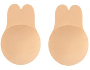 Okaywork Reggiseno Adesivo,Toppa sul Petto con Orecchie di Coniglio Reggiseno Push Up Invisibile in Silicone Dimensioni tagliabili,Reggiseno Invisibile (IT, Testo, S, Regular, Regular, S, Colore)