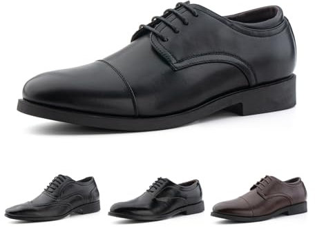 Hitmars Zapatos Oxford Hombre Derby Zapatos Boda Zapatillas Vestir Formales Brogues Cordones Zapatos de Vestir Clásico Zapatos Traje Negro 42 EU