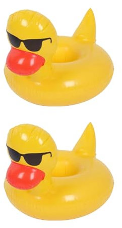 RmKbe Aufblasbare Enten-Getränkehalter, Pool-Getränke-Schwimmer, schwimmender Badehalter, aufblasbarer Schwimmbecher, Pool-Schwimmer, Zubehör für Schwimmbad-Partys, 2 Stück