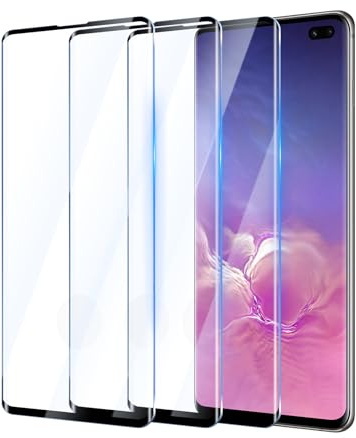 YUXINDZ 3 Stück Schutzfolie für Samsung Galaxy S10+/S10 Plus 6,4 Zoll, 3D Displayschutz Folie 9H Härte Anti-Kratzer, Bläschenfrei, HD Klar