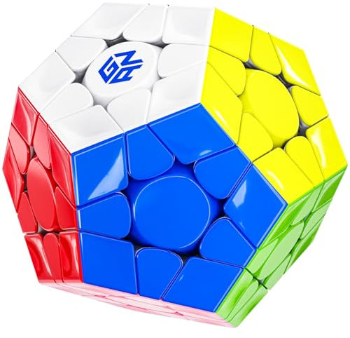 Bukefuno GAN Megaminx MagLev UV V2 Speed Magic Cube Puzzle 120 Magnete gan Megaminx Pentagonal Magnetic Speed Cube Stickerless UV Coated-Black Base