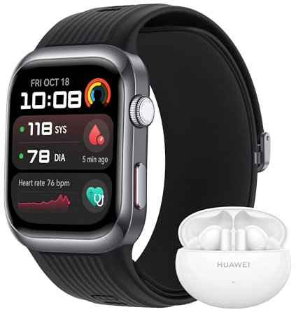 HUAWEI WATCH D2 Black+Extra FreeBuds 5i White, Smartwatch 1.82 AMOLED, Ambulatory Blood Pressure Monitoring, ECG, Sleep Breathing Awareness, SpO2, Health Community, Smart Lifestyle,Bluetooth Calling