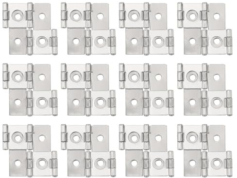 sourcing map Double Acting Hinges Folding Screen, 20Pcs 1.85 Double Swing Hinges Retro Style 270 Degree Rotation Screen Door Hinges, Nickel Silver