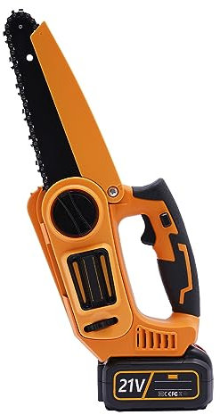 HUSPOO Brushless Mini Chainsaw 6 Inch, Cordless Electric Saw Battery Powered with 21V 4000mAh Rechargeable Battery, Handheld Chainsaw Electric Chainsaw for Wood Cutting, Trimming