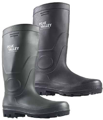 UNISEX WELLINGTONS WATERPROOF SLIP RESISTANT RUBBER GREEN/BLACK SNOW WELLIES BOOTS RAIN WINTER SZ GARDEN FESTIVAL SNOW (BLACK, UK Footwear Size System, Adult, Men, Numeric, Medium, 2)