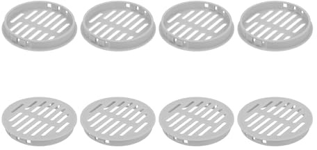 QUARKZMAN 8Pz 80mm/3.15 Griglia di Ventilazione Rotonda, Griglia Aerazione in Plastica, Griglia Aerazione Tonda con Fori a Maglie per Bagno Cucina Armadio Guardaroba, Grigio Chiaro