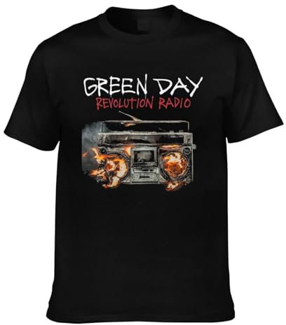 caipiao Green Day Revolution Radio Cover Men's Short Sleeve T-Shirt Black XXL