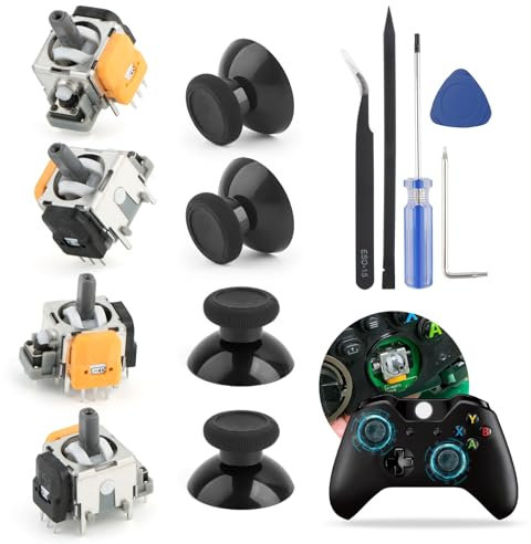 4Pack Joysticks for XboxOne S/X Hall Effect Joystick Replacement for Xbox One/One S 3D Analog Sensor Module Thumb Stick Controller Accessories Parts with Repair Tools