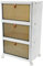 SIDSONS Large Plastic Rattan Style Storage Drawer (White, 3 Tier)
