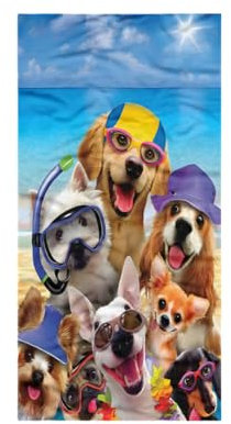 CAIRF 75x150cm Hundemotiv Handtuch für Hundefans,Welpen Tier Hunde Katze Muster Strandtücher,Großes Badetuch für Reisen Fitnessstudio Sauna,Schnelltrocknend Sandfrei Mikrofaser Bunte Strandtuch B