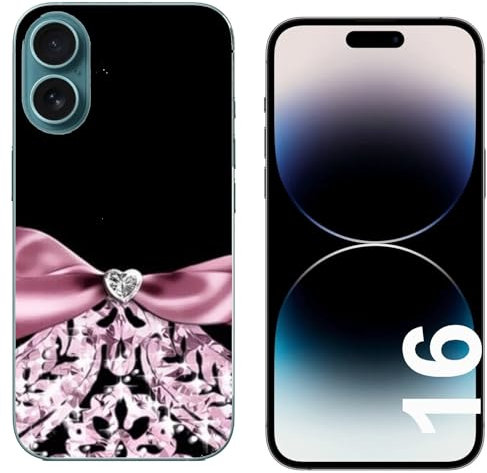 Generico Cover compatibile con Cover Apple Iphone 16 Fiocco rosa Rigido