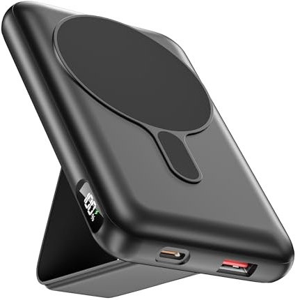 Batterie Externe Magnetique, 20000mAh PD 20W USB C Powerbank Charge Rapide avec, Affichage numérique, 15W Magnetique Chargement sans Fil pour iPhone 16/15/14/13/12 Mini/Plus/Pro/Pro Max