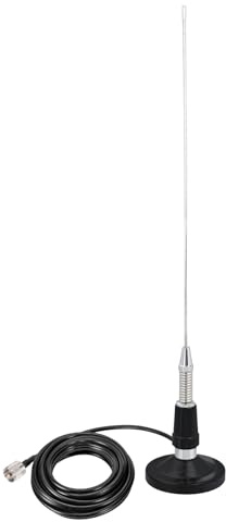 Bingfu VHF Mobilfunkantenne 136–174MHz – 50cm Fahrzeugantenne mit Magnetfuß, PL259-Stecker, 5m Koaxialkabel – für Zwei-Wege-Kommunikation und Amateurfunkgeräte