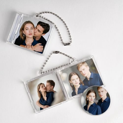 Spotify CD Schlüsselanhänger mit Bild - Personalisierter NFC Schlüsselanhänger im Musik Song Cover Design - Geschenke für Frauen und Männer - Fotogeschenk für Sie und Ihn Freundin Geburtstag