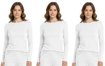 3er Set Damen Unterhemd Thermo Langarm Shirt 257