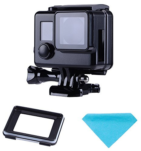 Suptig Custodia protettiva Nero Custodia di Ricarica Filo Collegabile Scheletro Protettivo Lato Aperto Custodia per GoPro Hero 4 Hero 3+Hero 3 fotocamera