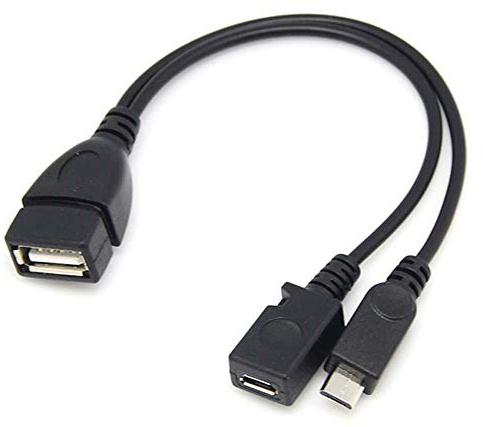Aukson Q25 USB 2.0 OTG Kabel Adapter mit A-Buchse auf Micro B Stecker & Micro B Buchse, Host OTG Verbindung für Android Smartphones und Tablets, 20 cm, Kompakt und Flexibel