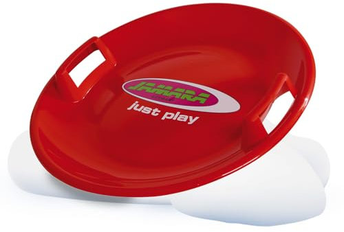 JAMARA 460368 460368-Snow Play Rutschteller 60cm-Haltegriffe an beiden Seiten, langlebiger, robuster Kunststoffkörper, Leichtgewicht mit nur 555 g, rot