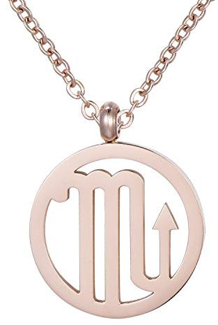 Morella Damen Halskette Sternzeichen Skorpion Edelstahl Rosegold im Samtbeutel