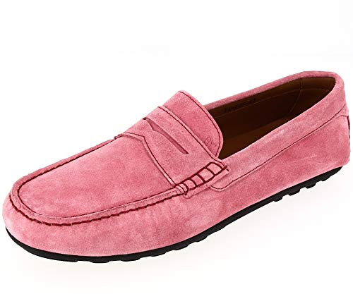 Mocassin Homme très Tendance en véritable Cuir Daim Rose 605