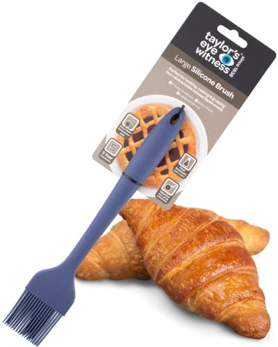 Taylors Eye Witness Grand pinceau à badigeonner, enduire et graisser en silicone bleu denim – Pour vitrage et scellage de pâtisserie. Poils antiadhésifs, libération uniforme du liquide. Résistant aux