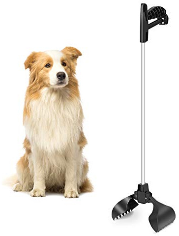 Greensen Pala para Excrementos de Perros Portátil con Mango Largo, Muelle de Alta Presión, Diseño Ergonómico Profesional para Gatos y Perros